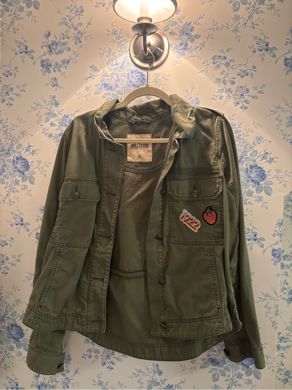 Hollister Olive Green Casual Button Jacket
